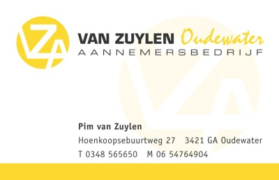 Pim van Zuylen, Hoenkoopsebuurtweg 27, 3421 GA Oudewater, T 0348 565650, M 06 54764904